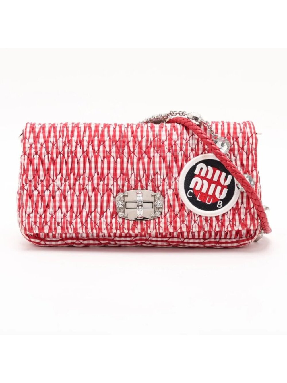 Miu Miu Club Matelasse Nappa Crystal Leather Shoulder Bag